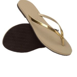 Women's Gold slim Havaianas nwot